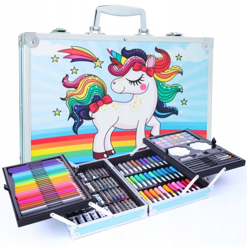 Zestaw Artystyczny Plastyczny Do Malowania Kredki Walizka 144el Dla Dzieci