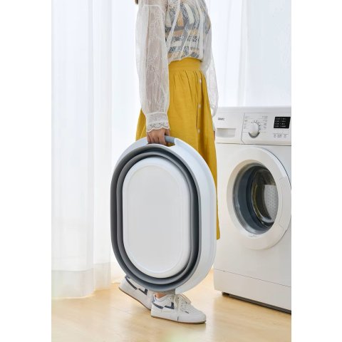 DUŻA MISKA SILIKONOWA SKŁADANA KOSZ NA PRANIE SKŁADANY WANIENKA OKRĄGŁA 25L Wysokość produktu: 24 cm