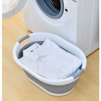 DUŻA MISKA SILIKONOWA SKŁADANA KOSZ NA PRANIE SKŁADANY WANIENKA OKRĄGŁA 25L Szerokość produktu: 53.5 cm