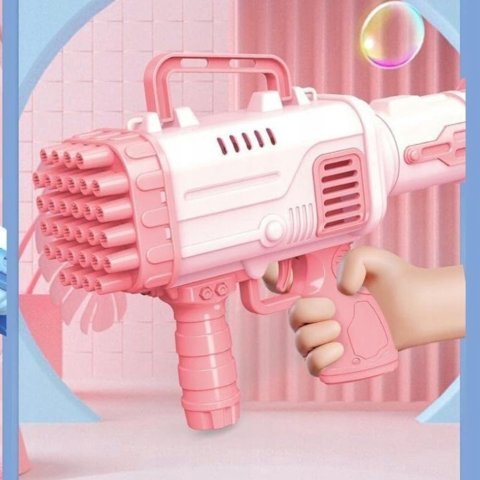 WYRZUTNIA BANIEK MASZYNA KARABIN dmuchawa BAZOOKA Pistolet na bańki + PŁYN Waga produktu z opakowaniem jednostkowym: 0.35 kg
