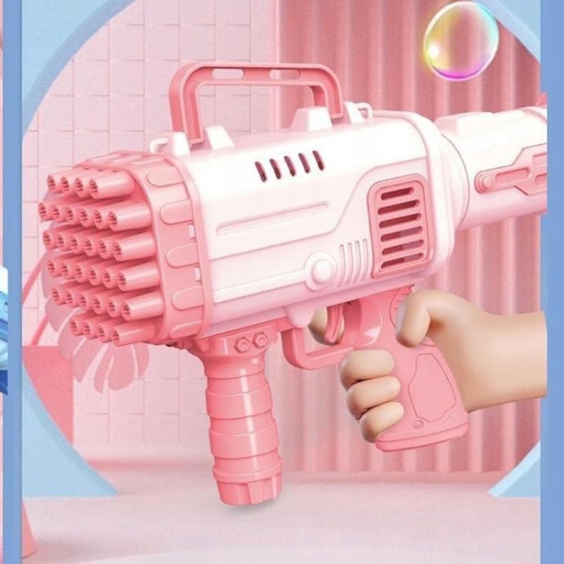 WYRZUTNIA BANIEK MASZYNA KARABIN dmuchawa BAZOOKA Pistolet na bańki + PŁYN Waga produktu z opakowaniem jednostkowym: 0.35 kg