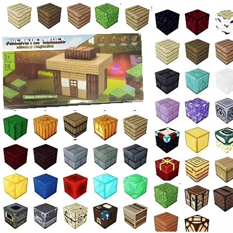 KLOCKI MAGNETYCZNE MINECRAFT KLOCKI MAGNETYCZNE SZEŚCIANY MOCNE 78 KLOCKÓW