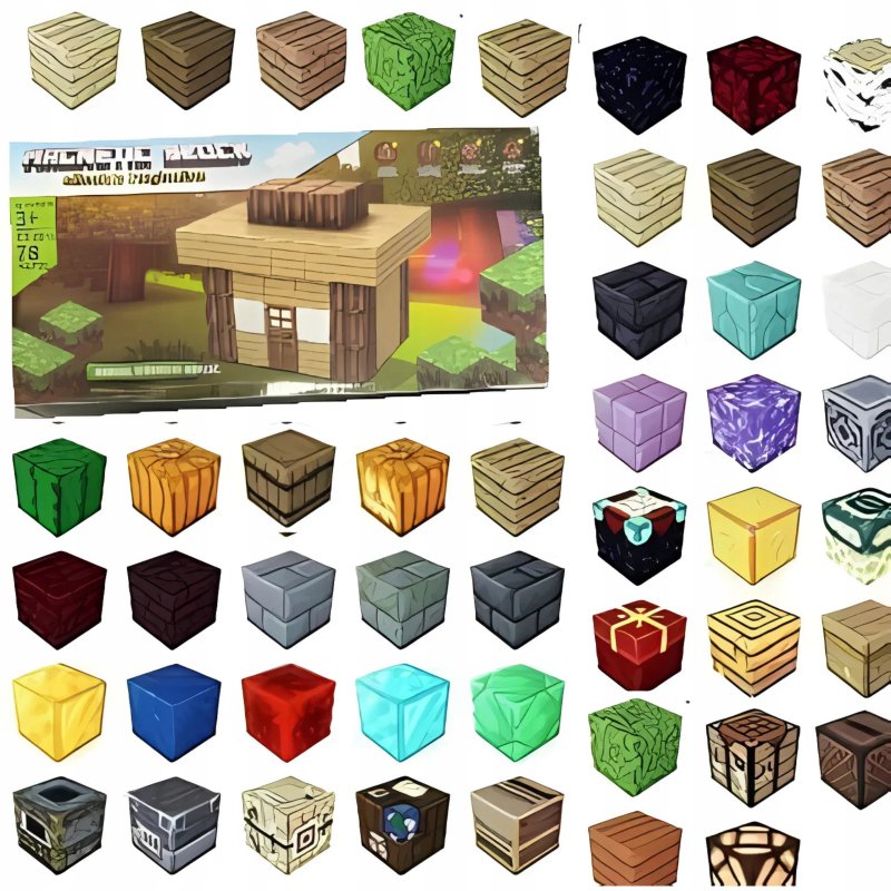 KLOCKI MAGNETYCZNE MINECRAFT KLOCKI MAGNETYCZNE SZEŚCIANY MOCNE 78 KLOCKÓW