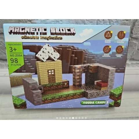 KLOCKI MAGNETYCZNE MINECRAFT KLOCKI MAGNETYCZNE SZEŚCIANY MOCNE 78 KLOCKÓW Wiek dziecka: 3 lata +