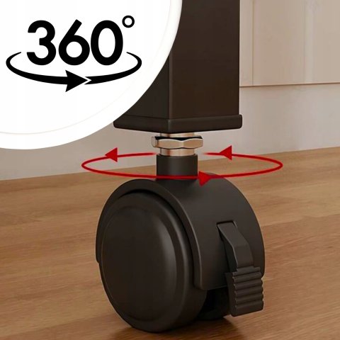 Duży WIESZAK NA UBRANIA Stojący Podwójny Stojak czarny na kółkach 150cm Rodzaj montażu: stojący